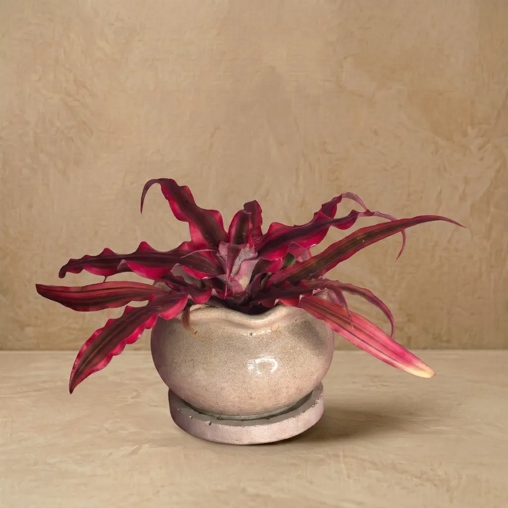 The Jard- 3.5"x2.75" I Handcrafted I Wavy design I Natural Grey I Succulent planter I Base plate included