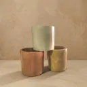 Cylo-4 | cylindrical planter | Pack of 3 | 4"x 4"| Grey | Handcrafted | Made from Recycled concrete.