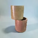 Cylo-4 | Cylindrical planter | 4"x4"| made from recycled concrete| handcrafted | Terracotta and Mustard yellow I pack of 2