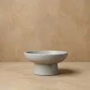 The Plinth XL- 3 layer Lucky Bamboo Pedestal bowl | Grey |5.5"x2 75" | Natural Color  | Earthy Texture.