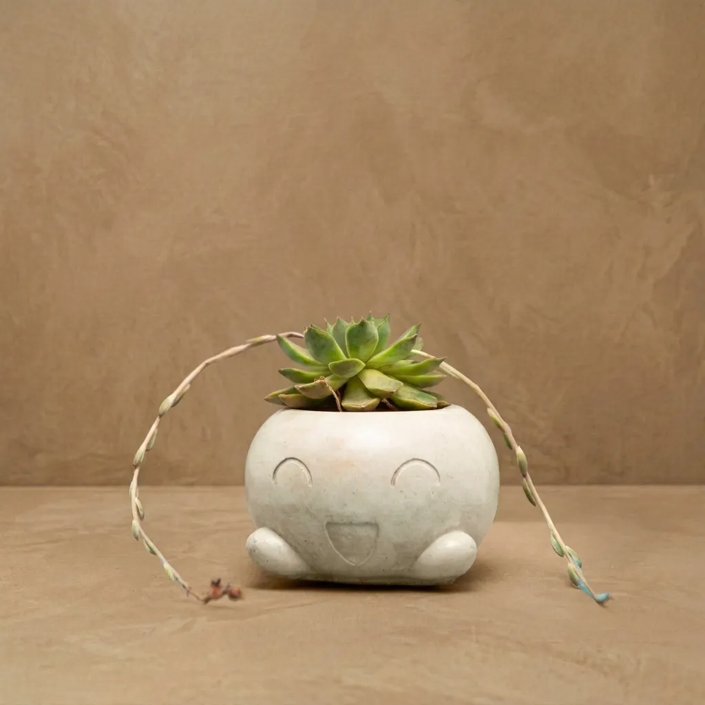 The Mousse- 4"x 4"x 3" Handcrafted I Up-cycled concrete I Face planter I Natural texture I Cute planter