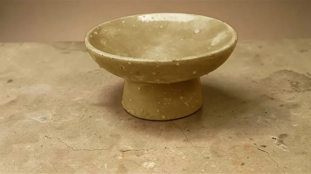 [REC-plinth l-Yellow] The Plinth L- 2 layer Lucky Bamboo Pedestal bowl | 4.75*2.75" | Mustard yellow | Glass and plastic alternative.