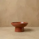 The Plinth XL- 3 layer Lucky Bamboo Pedestal bowl | Terracotta |5.5"x2 75" | Natural Color  | Earthy Texture.
