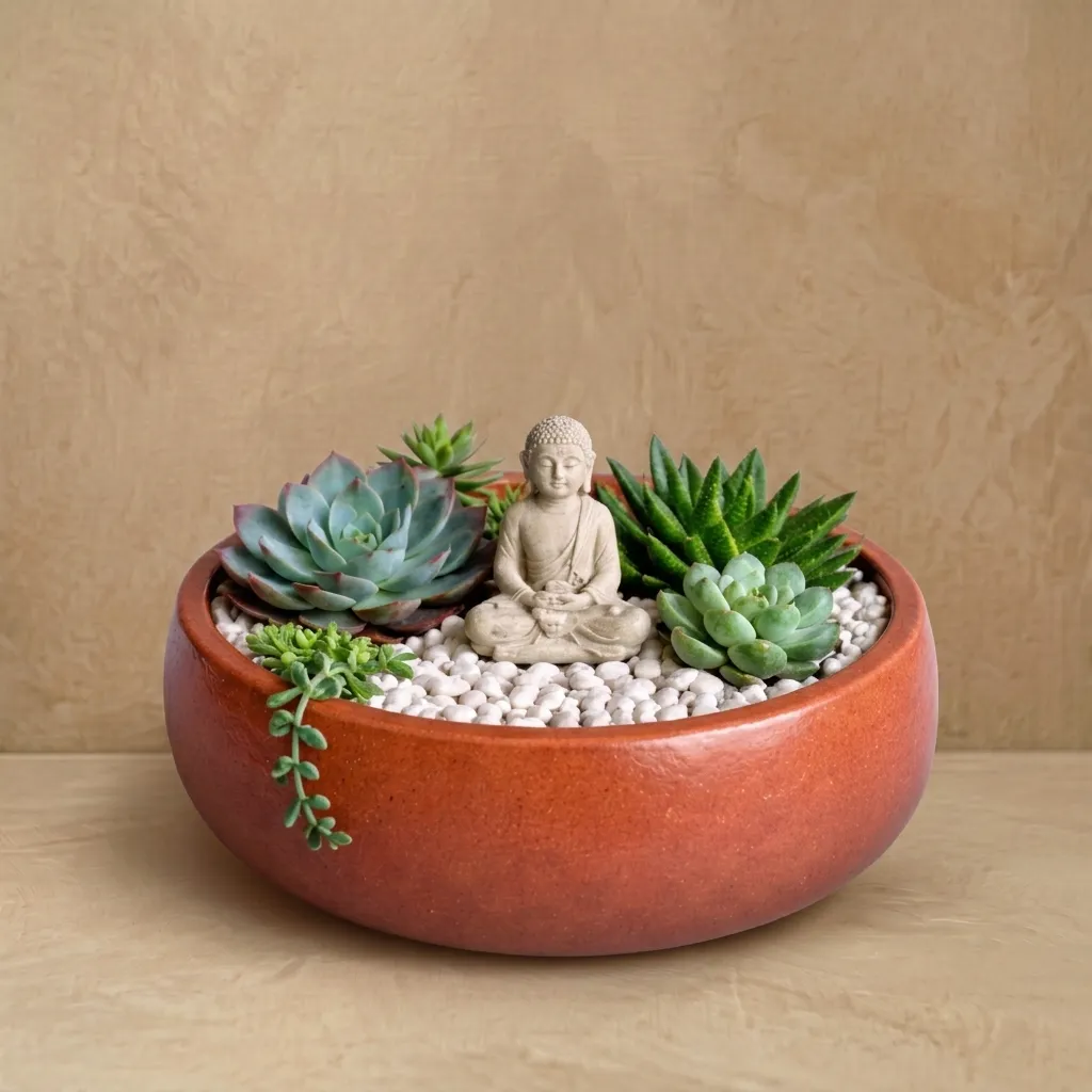 The Eco Bowl- Succulent Bowl | Bonsai bowl | 8"*2.3" | Terracotta red |  Home decor | Interior plants.