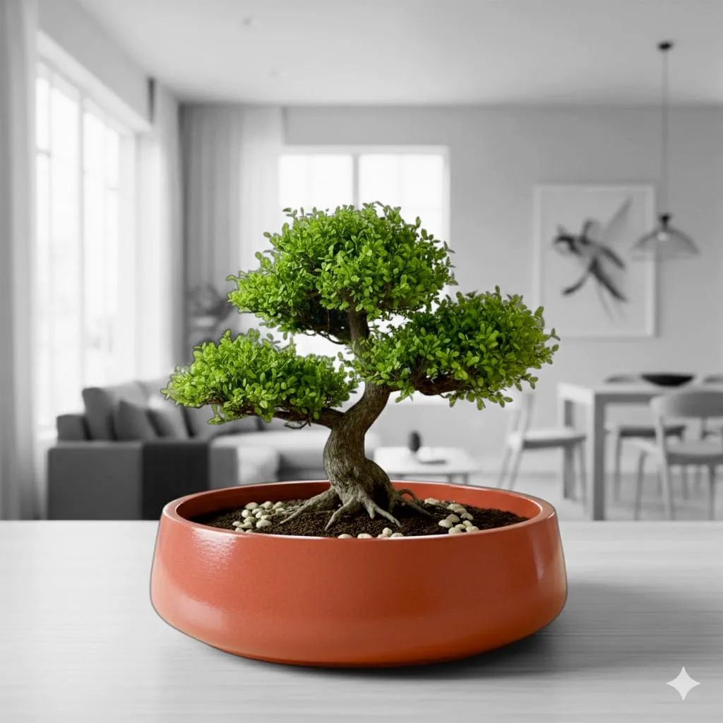 [REC-ECOB1-Tera] The Eco Bowl- Succulent Bowl | Bonsai bowl | 6.5"*2.1" | Terracotta Red I Home decor I Interior plants I With drain hole.