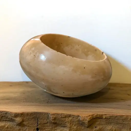 The Olute-  6.0"x4.0"x3.0" I Pebble planter I Mustard yellow I Crafted minimalism I Environment friendly